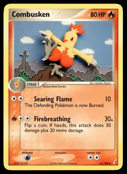 Combusken 31/100 Pokemon Card Crystal Guardians Uncommon 80 HP LP AI - Image 1