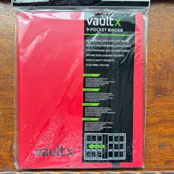 VAULT X 9 Pocket Strap Binder Red 20 Page Album 360 Cards Folio Folder - Image 1