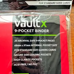 VAULT X 9 Pocket Strap Binder Red 20 Page Album 360 Cards Folio Folder - Image 5