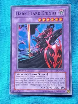 YuGiOh Cards - Dark Flare Knight - DCR-017 - Near Mint! 1st Edition! - Image 1