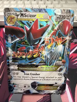 Pokemon TCG M Scizor EX Breakpoint Holo Ultra Rare Card 77/122 NM Condition - Image 1