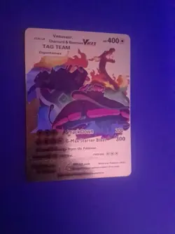 POKEMON Gold Charizard Blastoise Venusaur Vmax Tag Team Card HP 400 Starter - Image 1
