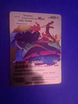 POKEMON Gold Charizard Blastoise Venusaur Vmax Tag Team Card HP 400 Starter - Image 2