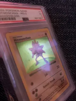 1999 Pokemon Hitmonchan Holo Base Set Shadowless Card 7/102 PSA 5 - Image 2
