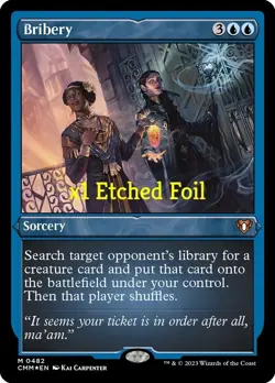 MTG Etched Foil Commander Masters CMM Bribery MINT - Image 1