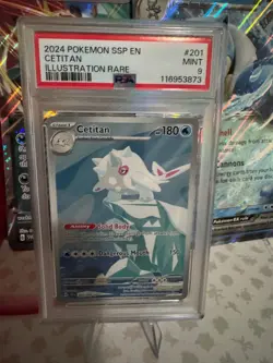 2024 POKEMON SSP EN-SURGING SPARKS #201 CETITAN ILLUSTRATION RARE PSA 9 - Image 1