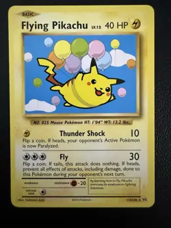 Pokemon TCG Flying Pikachu Evolutions Secret Rare 110/108 Basic 40 HP English - Image 1