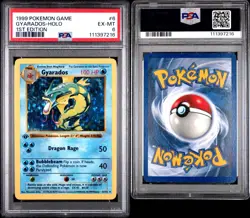 PSA 6 Pokemon Base Set 1st Edition Shadowless Holo Rare Gyarados 6/102 - Image 3