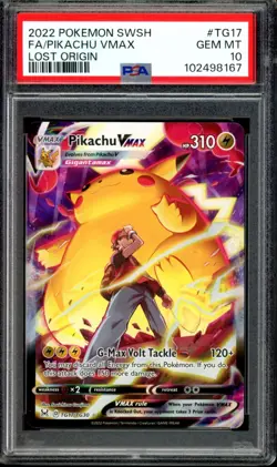 PSA 10 GEM MINT Pikachu VMAX TG17/TG30 Full Art Lost Origin 2022 Pokemon - Image 1