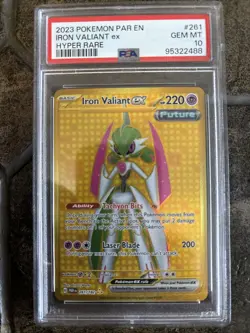 Pokemon TCG Iron Valiant EX Paradox Rift 261/182 Hyper Rare PSA 10 Gem Mint - Image 1