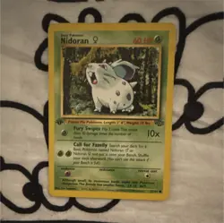 Pokemon Nidoran F Jungle 1st Edition 57/64 60 HP Common Basic Regular English - Image 1