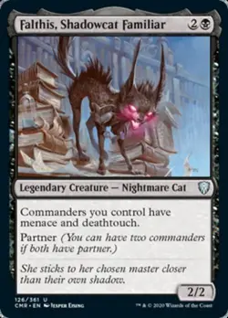 Falthis, Shadowcat Familiar -Foil Medium Play MTG Commander Legends - Image 1