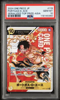 One Piece Card Game - Portgas D. Ace (#119) Serialized Top Prize-Asia PSA 10 - Image 1