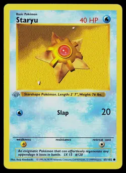 Pokemon Card - Staryu 1st Edition Base Set Shadowless 65/102 - Image 1