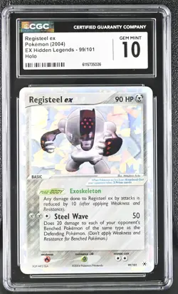 CGC 10 GEM MINT Registeel ex 2004 EX Hidden Legends 99/101 Holo Pokemon Card - Image 1