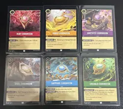 Disney Lorcana Lorcana Theme 6 Card Lot Amber/Amethyst/Ruby/Sapphire Chromicons - Image 1