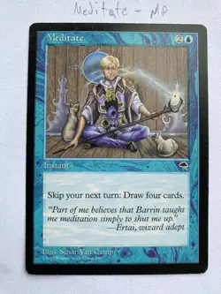 Magic the Gathering - Meditate - 1997- Tempest - MTG - Reserved List- MP - Image 1