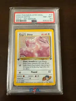 Pokemon 1st Edition Koga’s Ditto Holo Rare Gym Challenge 10/132 PSA 8.5 - Image 1