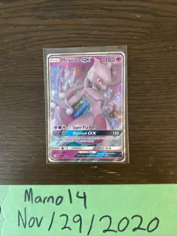 Mewtwo GX 31/68 Hidden Fates Holofoil Rare Near Mint Pokemon - Image 1