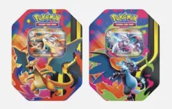 2 Pokemon TCG Mega Charizard X + Y ex Tin Bundle Sealed New - Image 1