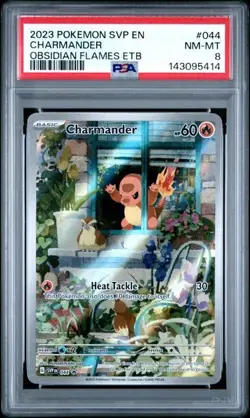 2023 Pokemon SVP EN #044 Charmander Obsidian Flames ETB PSA 8 - Image 1
