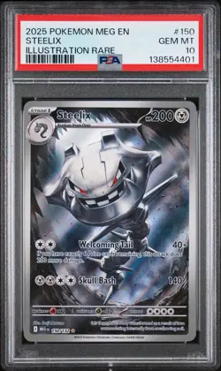 2025 POKEMON MEG EN-MEGA EVOLUTION ILLUSTRATION RARE #150 STEELIX PSA 10 - Image 1