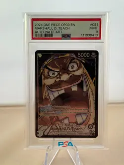 2024 One Piece OP09 En Marshall D. Teach Alternate Art #081 Psa 9 - Image 1