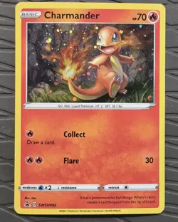 Pokemon Charmander SWSH092 Cosmos Holo Checklane Black Star Promo Pokemon Card - Image 1