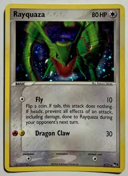 Rayquaza 3/17 (MP/BENT) •x2 SWIRLS• Cosmos Holo Pop Series 1 2006 Pokemon Card - Image 1