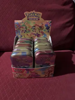 Pokemon TCG Scarlet Violet 151 Mini Tin Display Box Sealed 10 Tins 20 Packs - Image 1