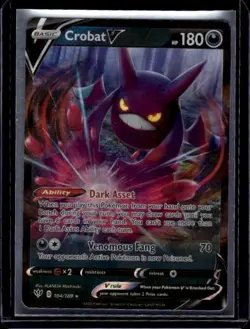 Crobat V Ultra Rare SWSH03: Darkness Ablaze 104/189 Darkness Holo Pokemon Card - Image 1