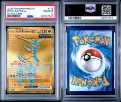 2025 POKEMON PRE EN-PRISMATIC EVOLUTIONS HYPER RARE #176 IRON LEAVES EX PSA 10 - Image 3