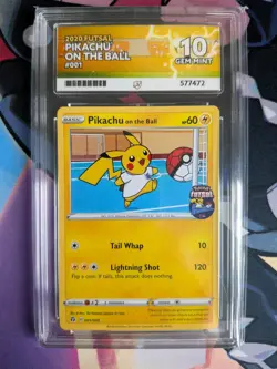 Pokemon TCG Pikachu On the Ball Promo Card 001/005 Futsal Ace 10 Graded Gem Mint - Image 1
