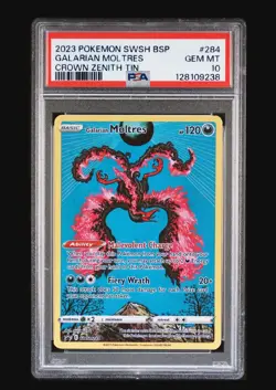 Pokemon Galarian Moltres SWSH284 Black Star Promo PSA 10 - Image 1