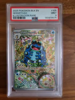 🐸2025 POKEMON BLK EN-BLACK BOLT ILLUSTRATION RARE #105 SEISMITOAD PSA 9 MINT - Image 1