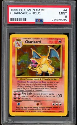 1999 Pokemon Charizard Base Set Rare Holo #4 PSA 9 MINT - Image 1
