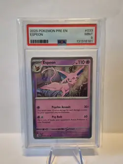 Espeon 2025 Pokemon Pre-Release #033 PSA 9 Mint Eeveelution PRE EN - Image 1