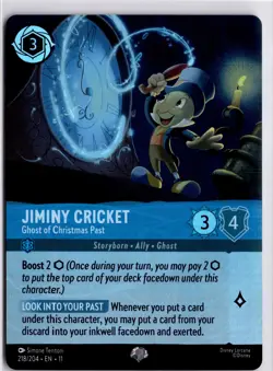 Disney Lorcana Jiminy Cricket Ghost Of Christmas Past Epic 218/204 Winterspell - Image 3