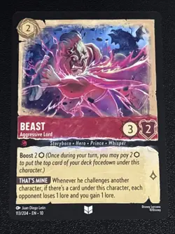 Disney Lorcana Whispers in the Well Beast-Aggressive Lord 113/204 NM - Image 1