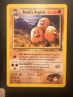Brock's Dugtrio 022/132 Gym Challenge Pokemon Non Holo Rare Card MP - Image 1