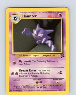 Pokemon TCG Haunter 43/130 Base Set 2 Unlimited Uncommon Card WOTC Played HP-MP - Image 1