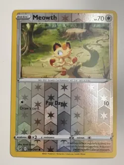Pokemon TCG Meowth 199/264 Fusion Strike Reverse Holo Common 3 Card Lot - Image 1