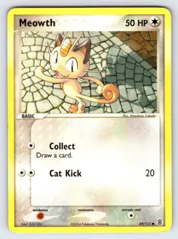 Meowth 69/112 2004 EX FireRed & LeafGreen Pokemon Card TCG Nintendo Common - Mp - Image 1