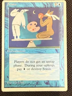 Stasis 1995 Core Set 4th Edition Magic the Gathering Bleu Rare Enchantment MtG - Image 1