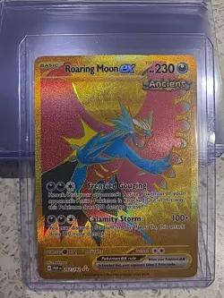 Pokemon TCG Roaring Moon EX 262/182 Full Art Gold Secret Rare Paradox Rift NM - Image 1