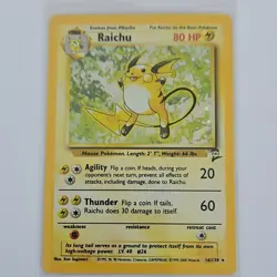 Pokemon Raichu Base Set 2 Holo Rare 16/130 English 2000 Ken Sugimori - Image 1