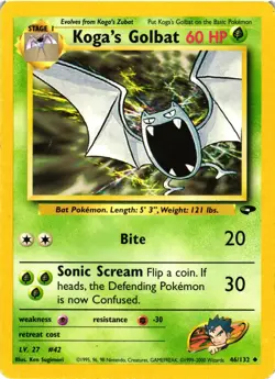 Pokemon TCG Koga's Golbat Gym Challenge 46/132 Regular Unlimited Uncommon DMG - Image 1