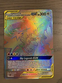 Pokemon 2019 Moltres & Zapdos & Articuno GX NM Rainbow 69/68 Hidden Fates NM - Image 4