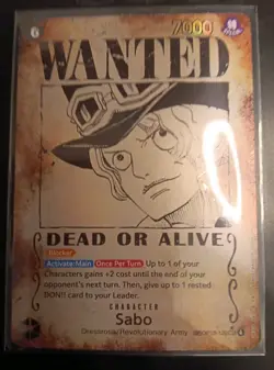 SABO Wanted Poster OP13-120 (SEC) Special Rare English One Piece Card NM/M - Image 1