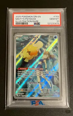 2025 POKEMON DRI EN-DESTINED RIVALS ILLUSTRATION RARE MISTY'S PSYDUCK PSA 10 - Image 1